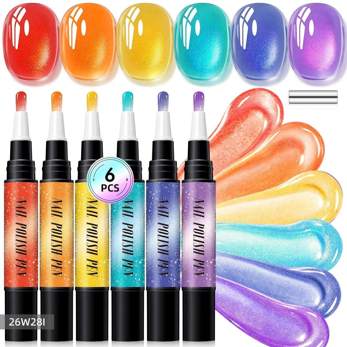 ๐
6PCS One-Step Gel Nail Art Pen Set โ Salon Beauty at Home