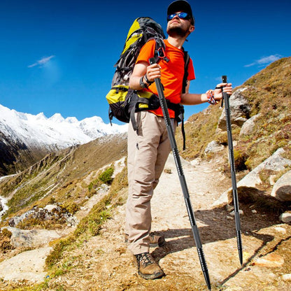 Outdoor Survival Hiking Walking Stick – Collapsible Survival Trekking Pole