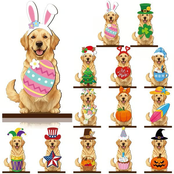 🐾 Interchangeable Seasonal Animal Wooden Decor Set