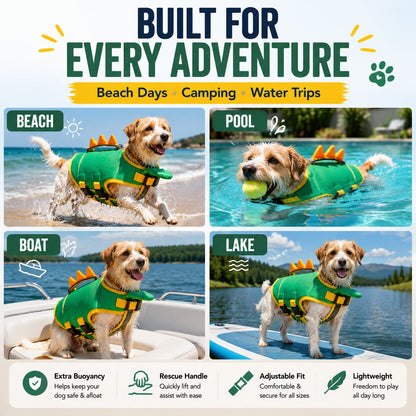 🦖 The Cutest Dog Life Jacket This Summer