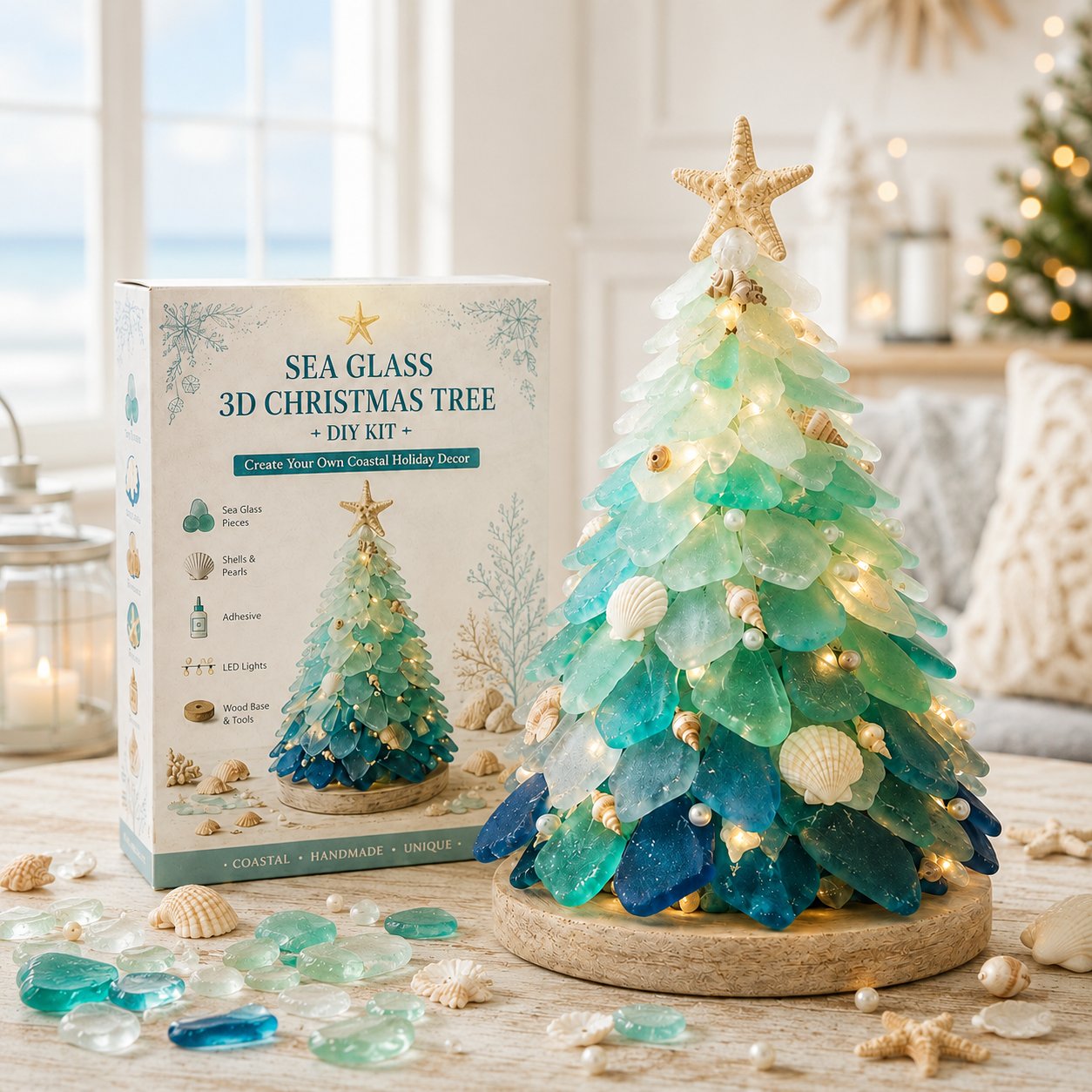 DIY Sea Glass 3D Christmas Tree Kit