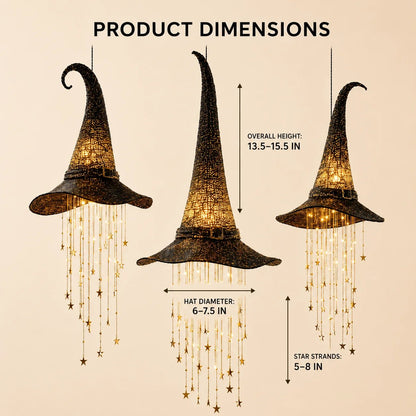 🍂 Lighted Witch Hat Hanging Chime Where Halloween Magic Meets Enchanted Glow