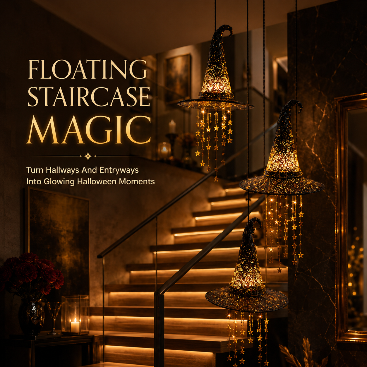 🍂 Lighted Witch Hat Hanging Chime Where Halloween Magic Meets Enchanted Glow