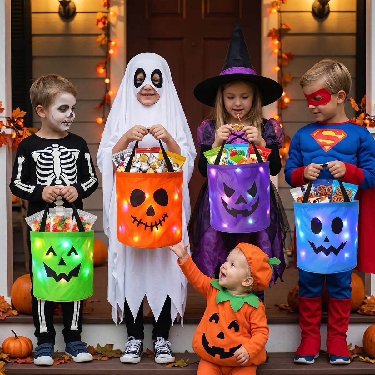 🏆Flash Sale⚡ 50K+ SOLD! Almost Gone-💥Halloween Candy Bucket with LED Lights