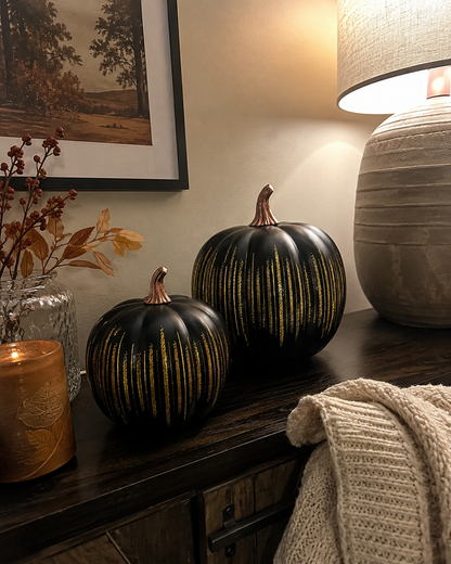 🔥New Arrival❤️ Lighted Starry Night Glass Pumpkin Set
