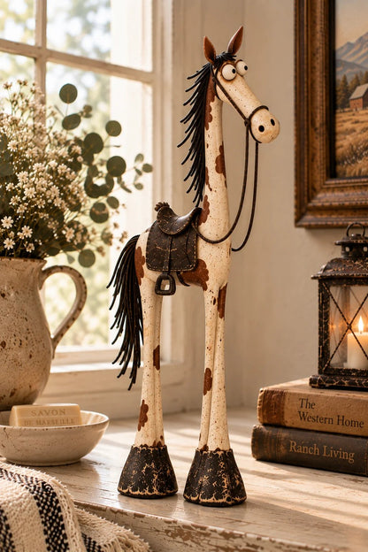 🤠🐴Whimsical Western Cowboy & Horse Figurine Duo - The Perfectly Odd Western Duo