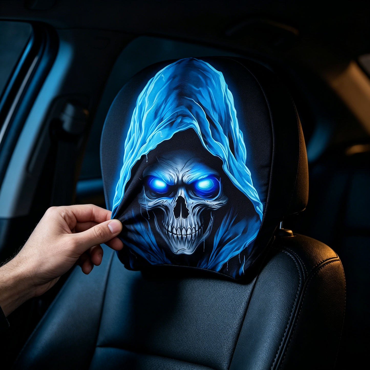 Halloween Hot Sale😆 Funny Cartoon Car Headrest Covers