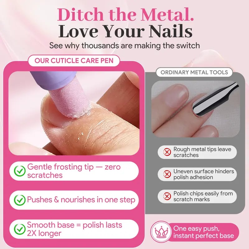 Ceramic Cuticle Oil Pusher Pen, 3.5ml Nourishing Essential Oil for Dry & Damaged Nails