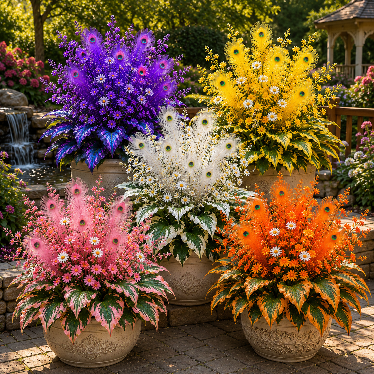 🏠🤗Peacock Flame Hosta Bulbs – 🌸Rare Colorful Garden Flower for Stunning Summer Blooms