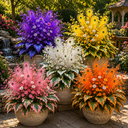 🏠🤗Peacock Flame Hosta Bulbs – 🌸Rare Colorful Garden Flower for Stunning Summer Blooms
