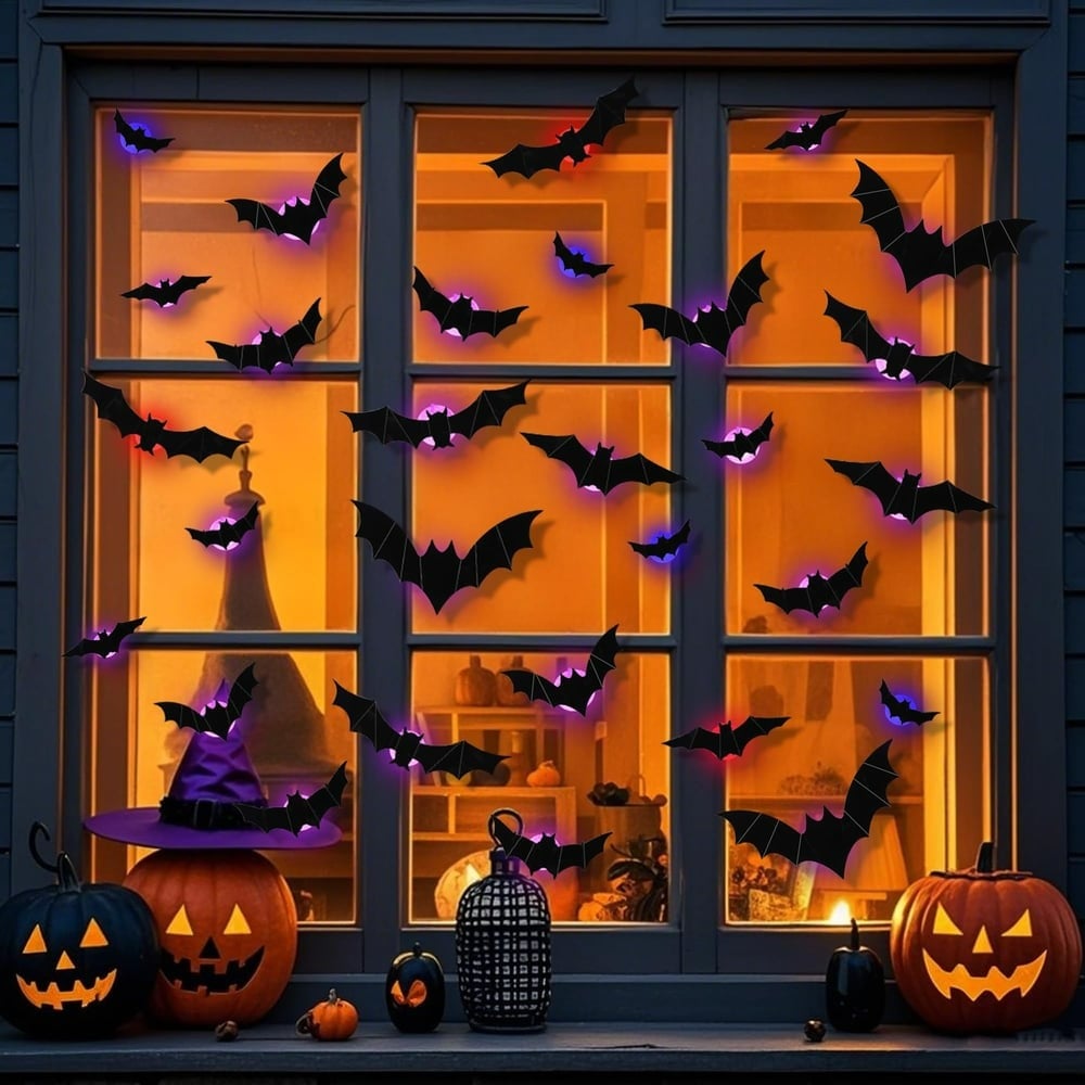 🦇Turn Your Home Into a Halloween Experience-🦇3D Bat Light Design LED Decorations