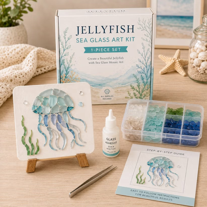 🔥Last Day 50% OFF - 🌊 DIY Sea Glass Mosaic Art Kit – Create Beautiful Ocean-Inspired Artwork with Colorful Glass Pieces, Coastal Home Decor & Creative Handmade Gift