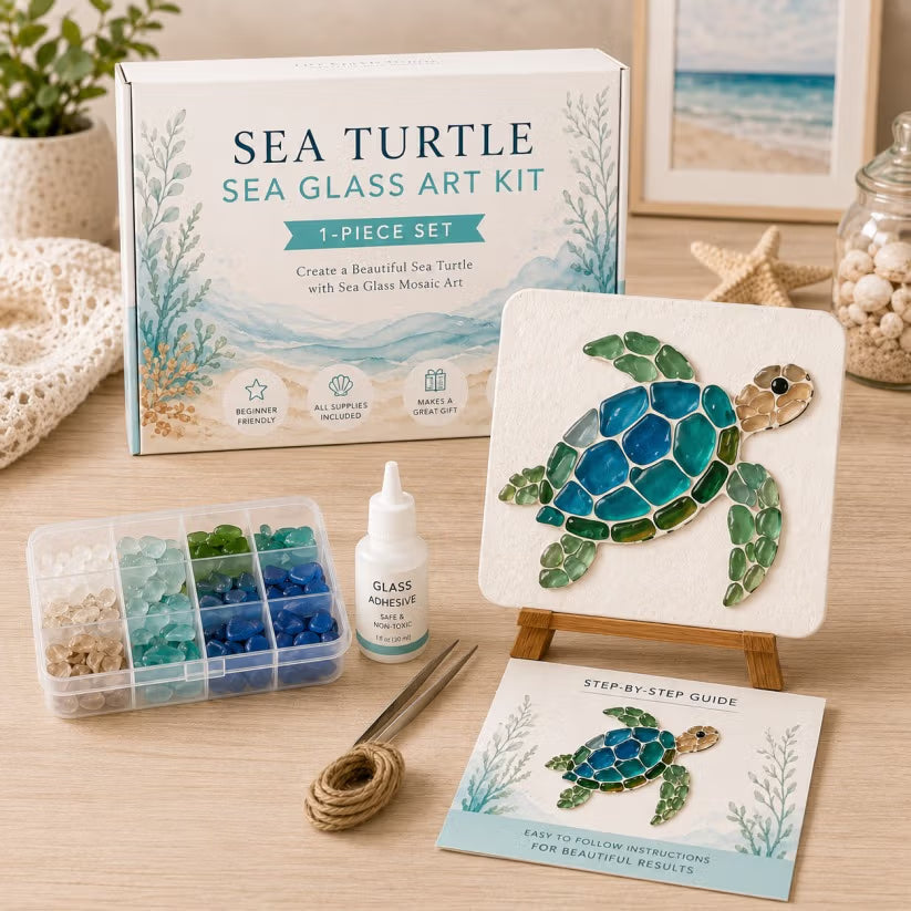 🔥Last Day 50% OFF - 🌊 DIY Sea Glass Mosaic Art Kit – Create Beautiful Ocean-Inspired Artwork with Colorful Glass Pieces, Coastal Home Decor & Creative Handmade Gift