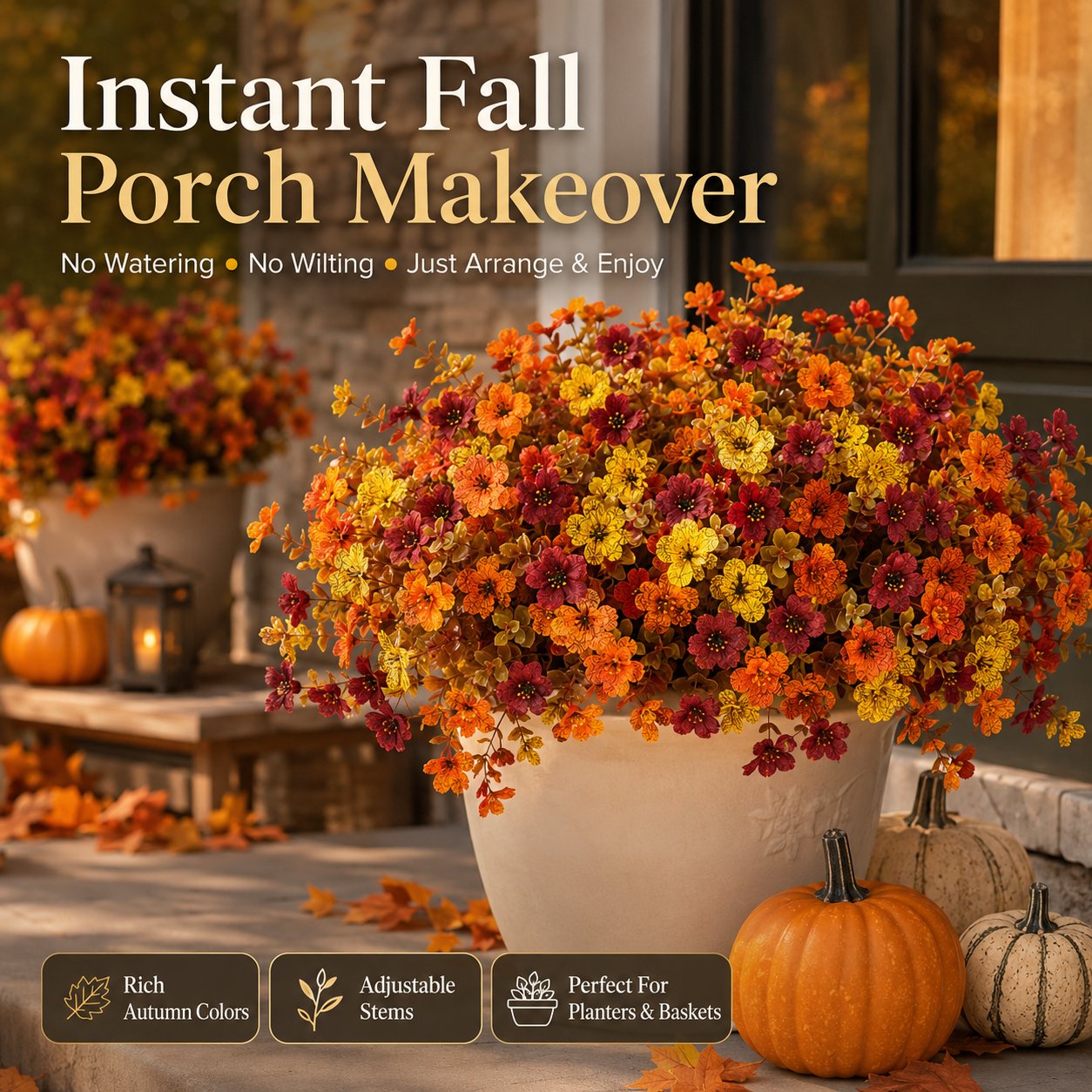 🔥Last Day 50% OFF - 🍂 Fall Porch Faux Flower Bundles
