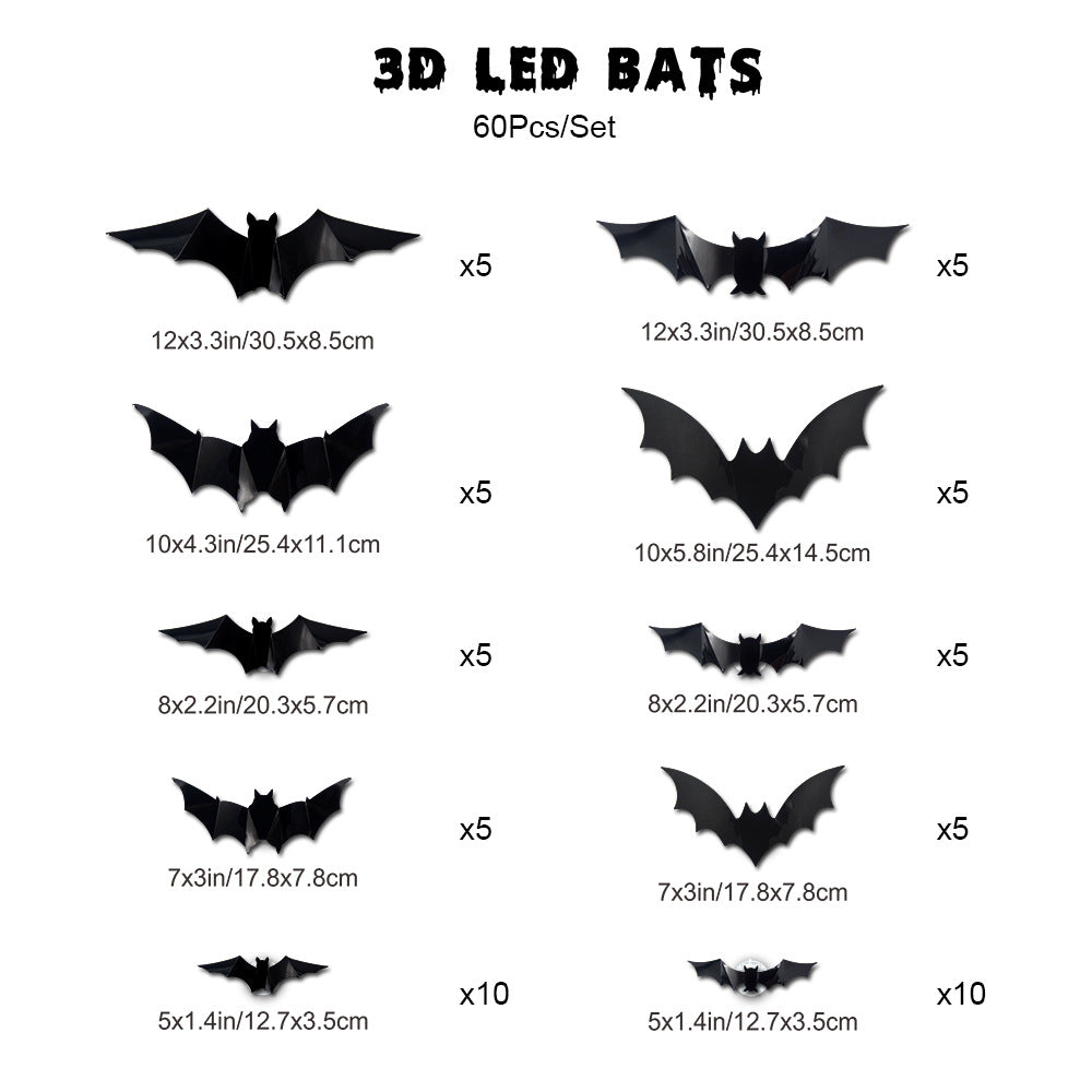 🦇Turn Your Home Into a Halloween Experience-🦇3D Bat Light Design LED Decorations