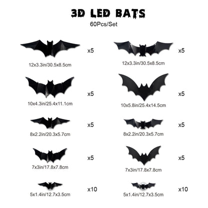 🦇Turn Your Home Into a Halloween Experience-🦇3D Bat Light Design LED Decorations