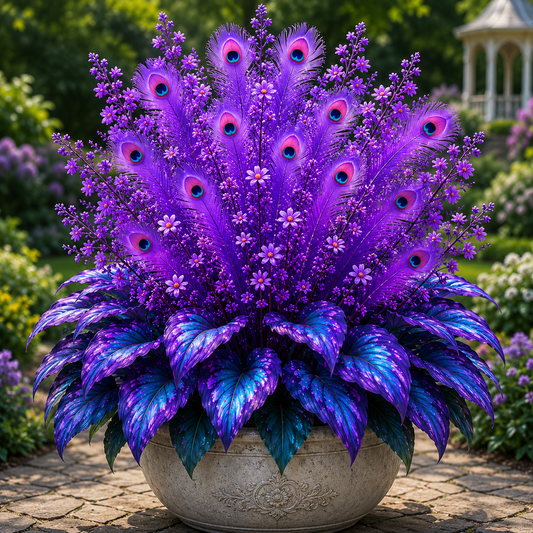 🏠🤗Peacock Flame Hosta Bulbs – 🌸Rare Colorful Garden Flower for Stunning Summer Blooms