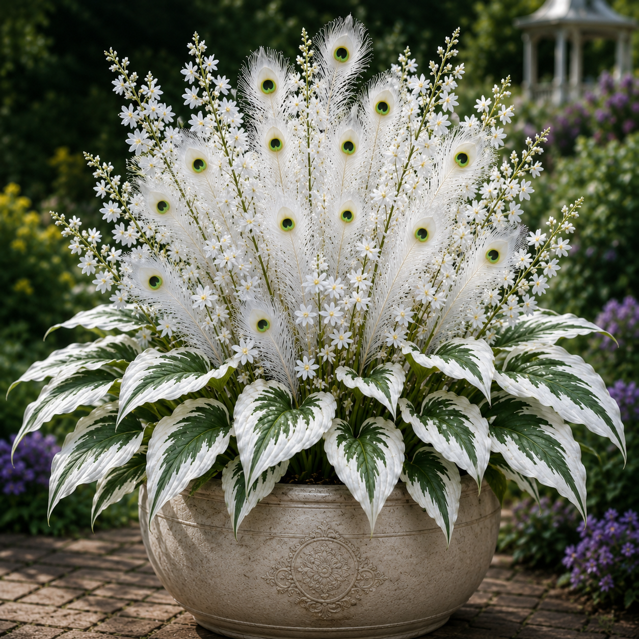 🏠🤗Peacock Flame Hosta Bulbs – 🌸Rare Colorful Garden Flower for Stunning Summer Blooms