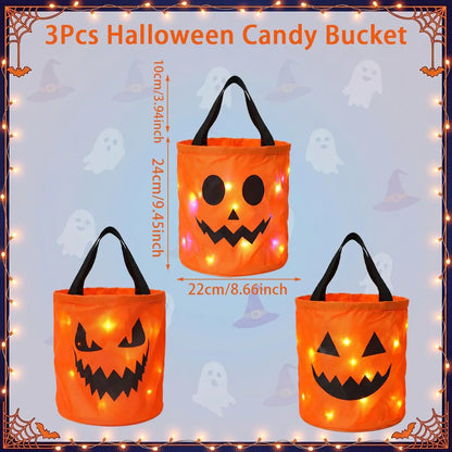 🏆Flash Sale⚡ 50K+ SOLD! Almost Gone-💥Halloween Candy Bucket with LED Lights