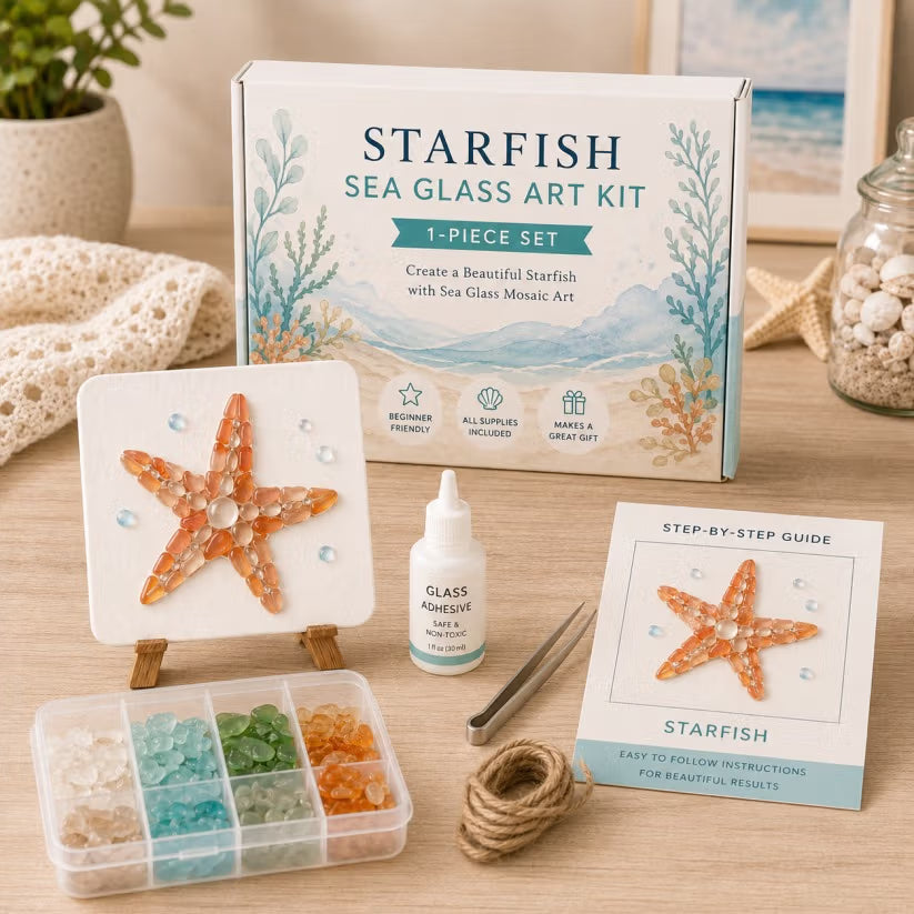 🔥Last Day 50% OFF - 🌊 DIY Sea Glass Mosaic Art Kit – Create Beautiful Ocean-Inspired Artwork with Colorful Glass Pieces, Coastal Home Decor & Creative Handmade Gift