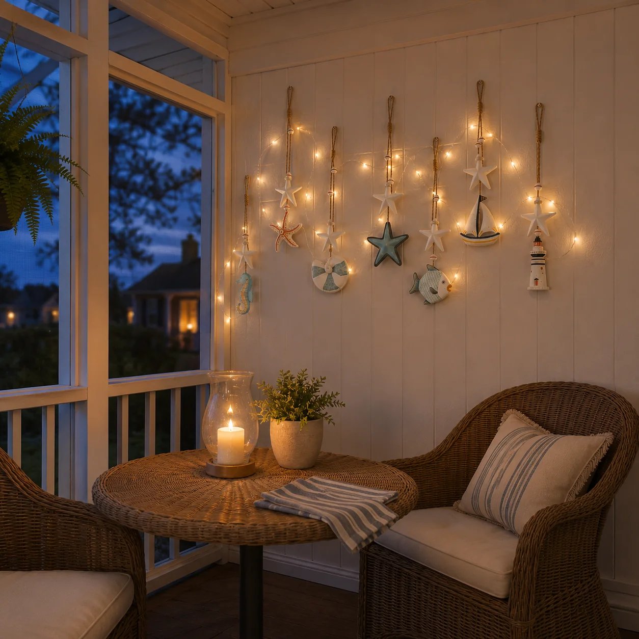 🌊✨ Wandbehänge „Seaside Glow“ – 7er-Set 🏡💙 Holen Sie sich den ruhigen Charme der Küste in Ihr Zuhause 🌴🐚