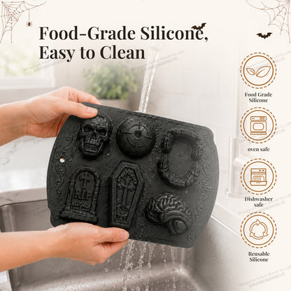💀 🧊 DIY Silicone Mold Skull Ice Cubes – Food Grade, Slow Melting & Perfect For Whiskey, Cocktails & Halloween Parties 🎃