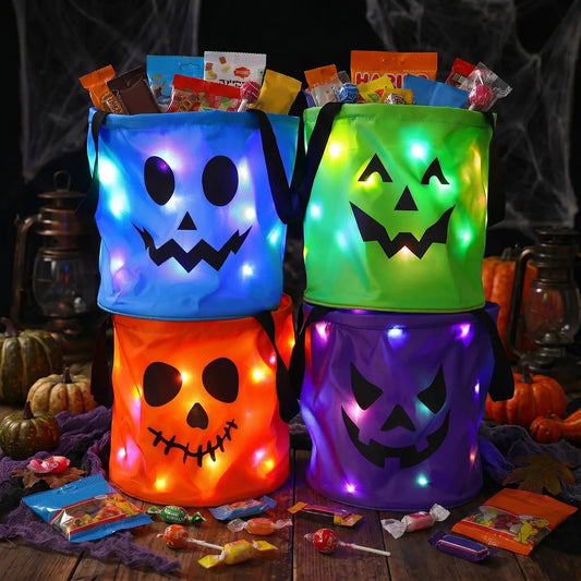 🏆Flash Sale⚡ 50K+ SOLD! Almost Gone-💥Halloween Candy Bucket with LED Lights