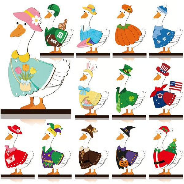 🐾 Interchangeable Seasonal Animal Wooden Decor Set