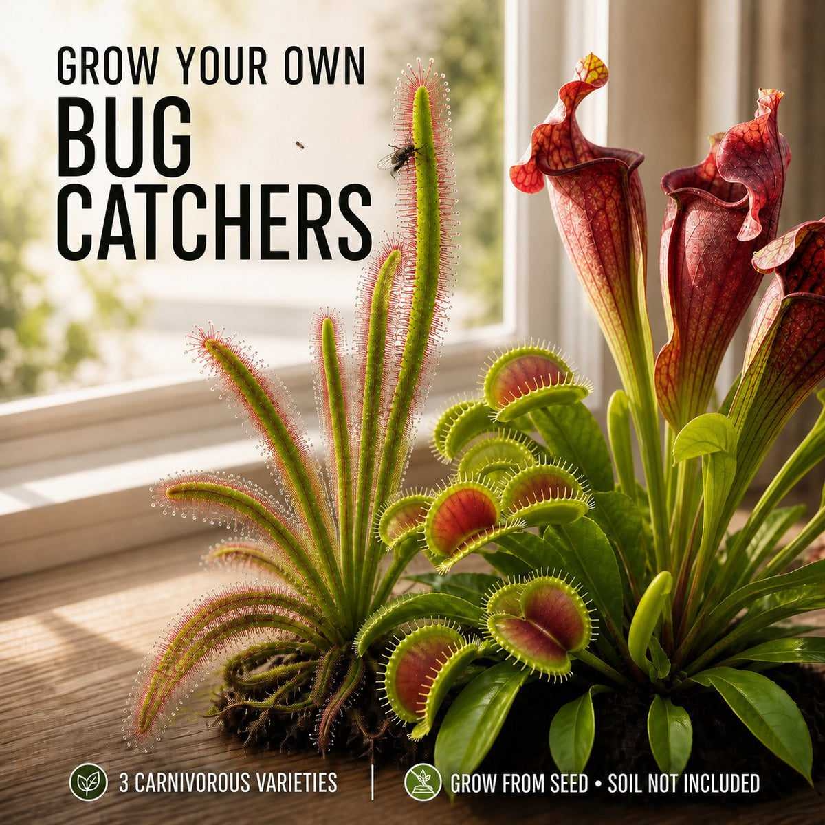 Grow-Your-Own Carnivorous Plant Seed Trio