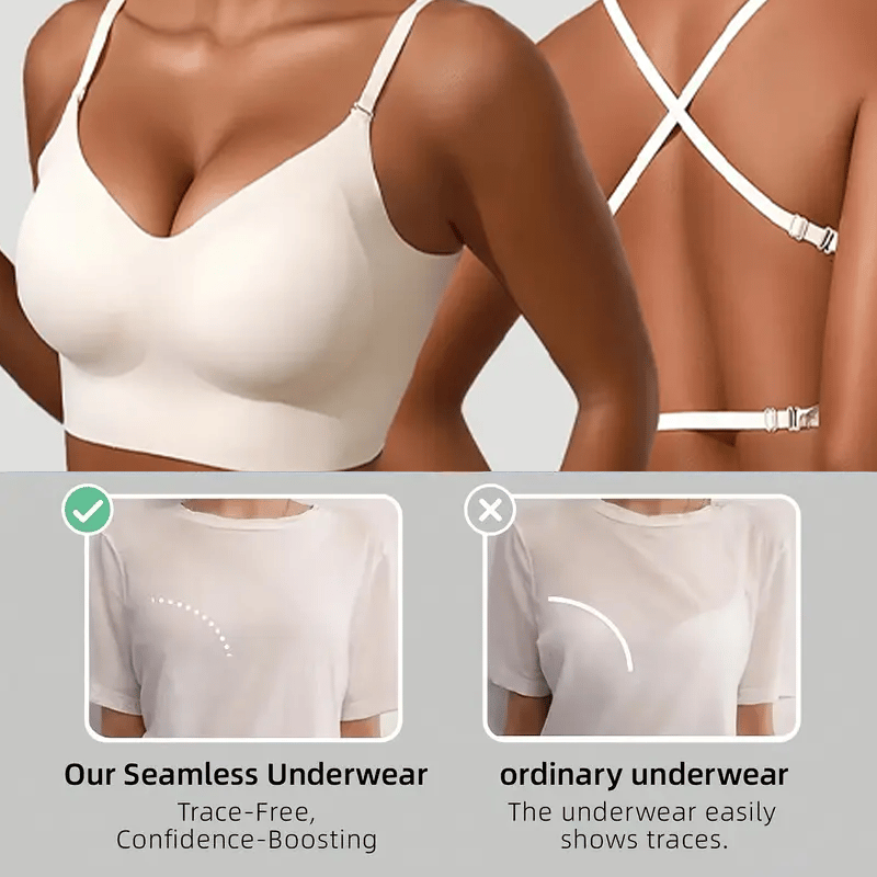 🌓Last Day 49% OFF-🔥Women's Solid Color Wireless Backless Bra