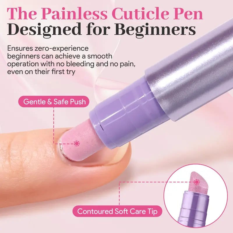 Ceramic Cuticle Oil Pusher Pen, 3.5ml Nourishing Essential Oil for Dry & Damaged Nails