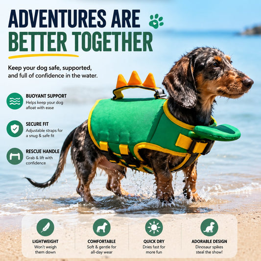 🦖 The Cutest Dog Life Jacket This Summer