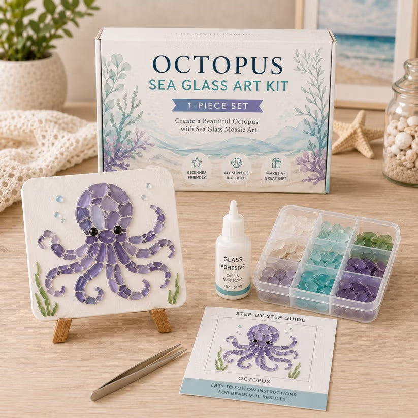 🔥Last Day 50% OFF - 🌊 DIY Sea Glass Mosaic Art Kit – Create Beautiful Ocean-Inspired Artwork with Colorful Glass Pieces, Coastal Home Decor & Creative Handmade Gift