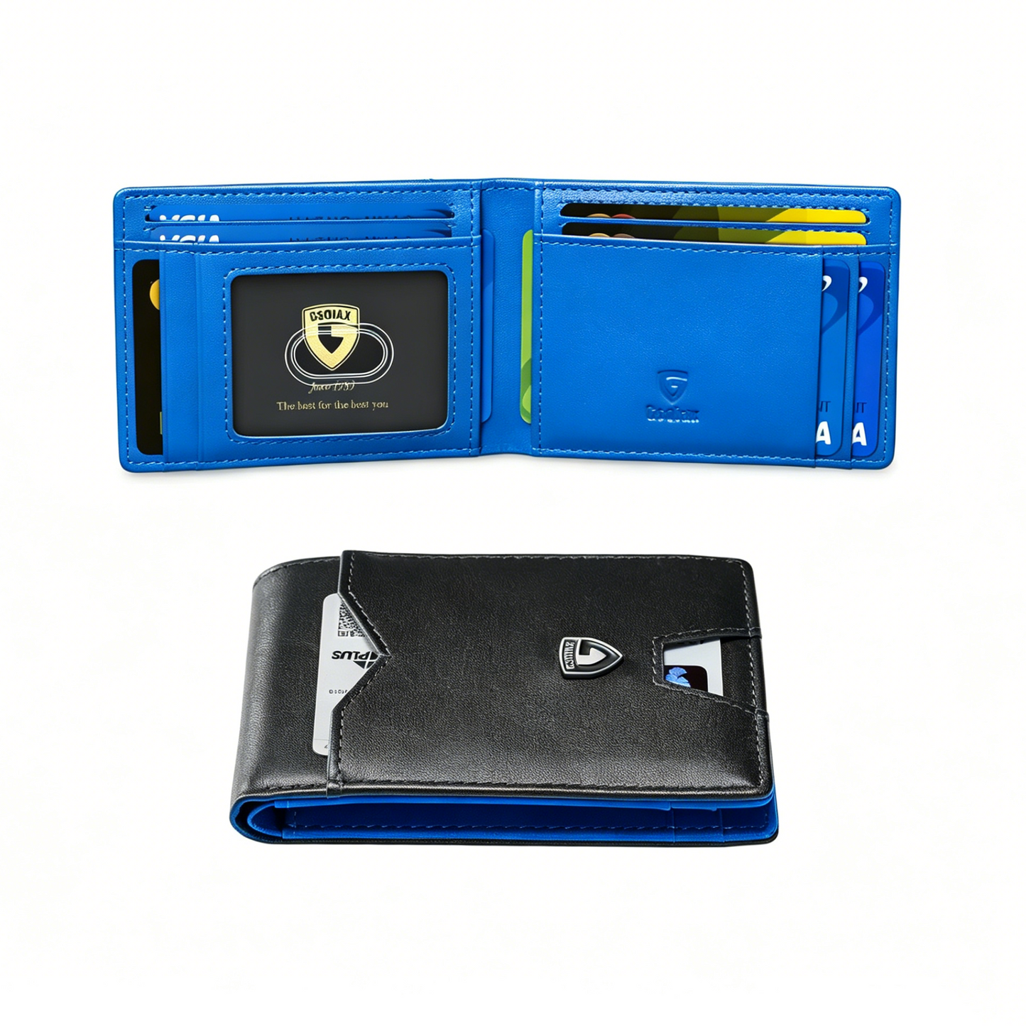 Rfid Blocking Leather & Carbon Fiber Credit Card Holder