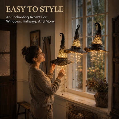 🍂 Lighted Witch Hat Hanging Chime Where Halloween Magic Meets Enchanted Glow