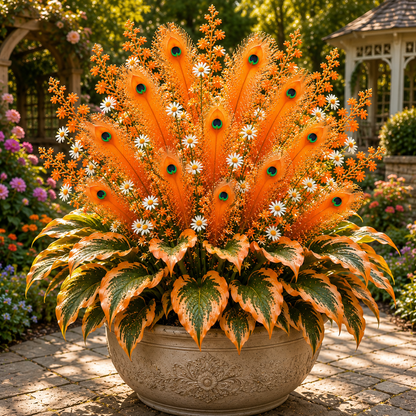 🏠🤗Peacock Flame Hosta Bulbs – 🌸Rare Colorful Garden Flower for Stunning Summer Blooms