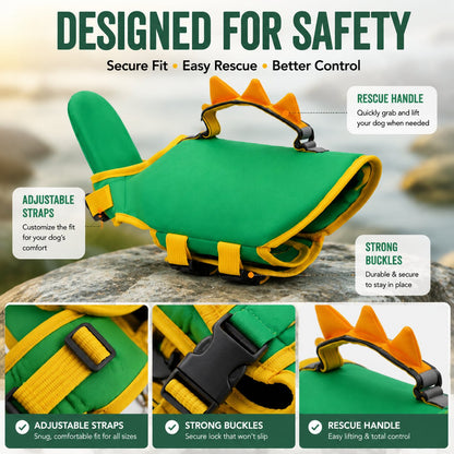 🦖 The Cutest Dog Life Jacket This Summer