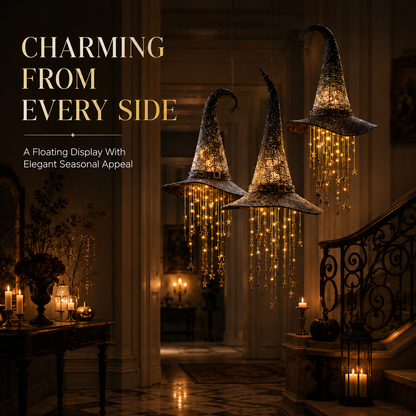 🍂 Lighted Witch Hat Hanging Chime Where Halloween Magic Meets Enchanted Glow
