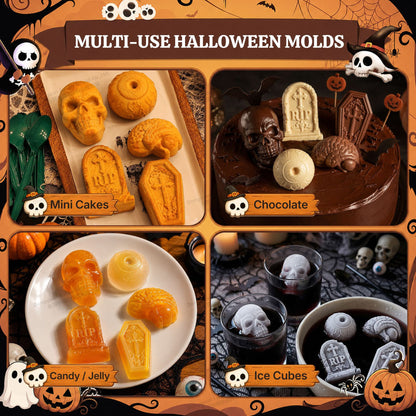 💀 🧊 DIY Silicone Mold Skull Ice Cubes – Food Grade, Slow Melting & Perfect For Whiskey, Cocktails & Halloween Parties 🎃