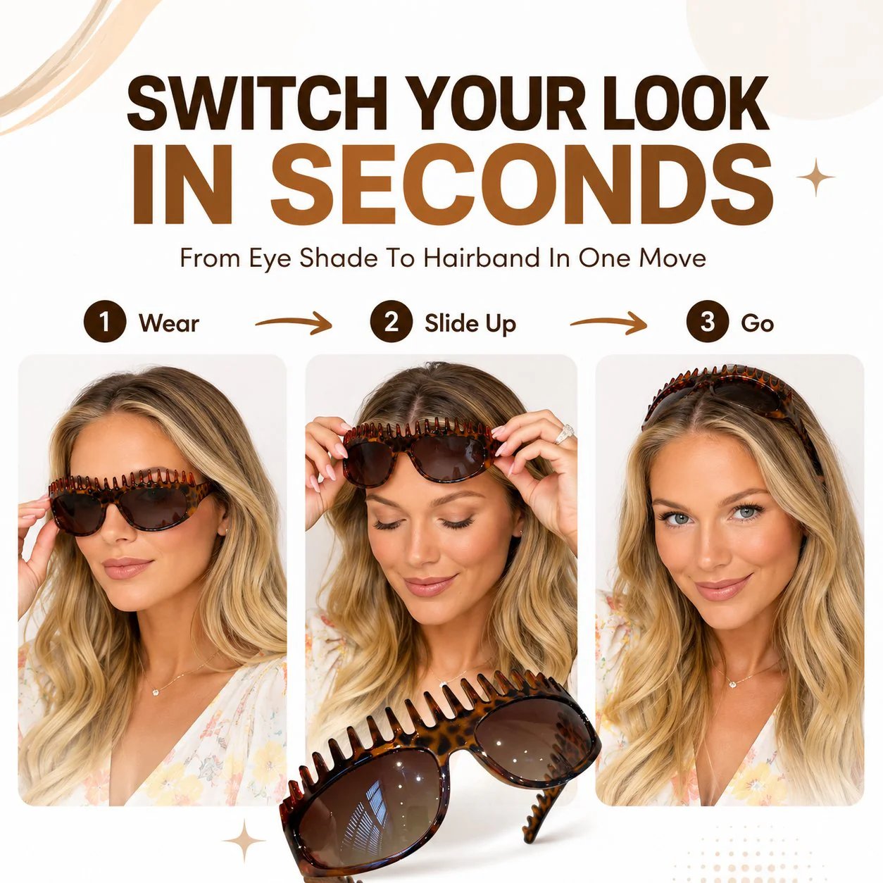 🏆1 Bestselling🏆2-In-1 Tortoiseshell Headband Sunglasses