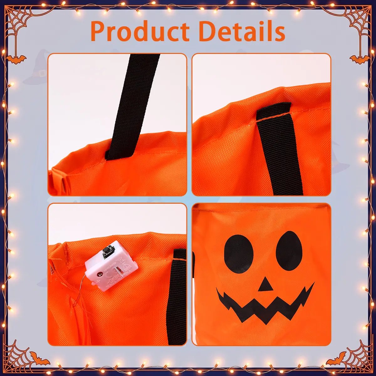 🏆Flash Sale⚡ 50K+ SOLD! Almost Gone-💥Halloween Candy Bucket with LED Lights