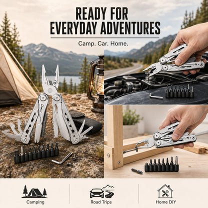 🏕️16‐in‐1 Multi‐Tool Pliers with Full‐Size Folding Scissors