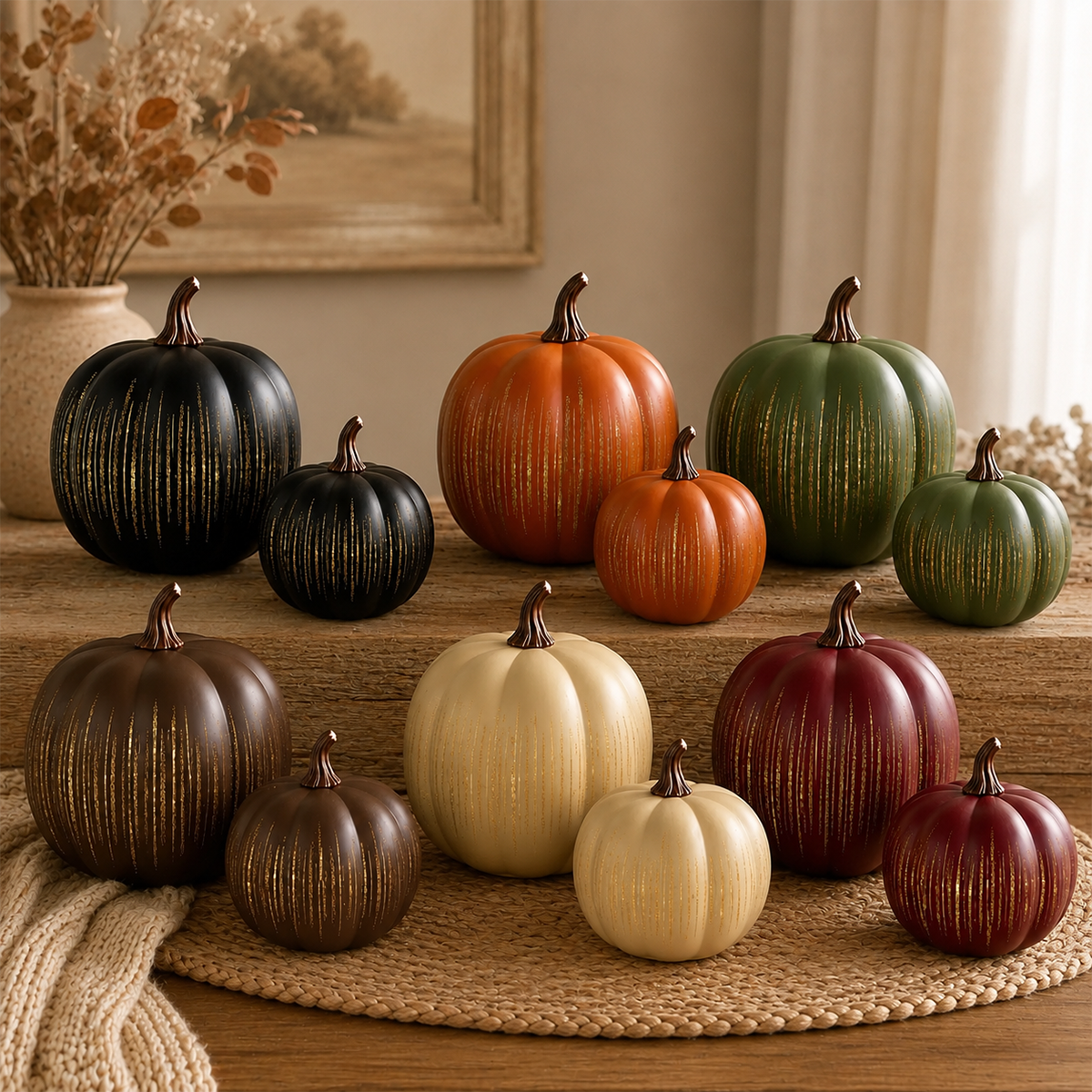 🔥New Arrival❤️ Lighted Starry Night Glass Pumpkin Set