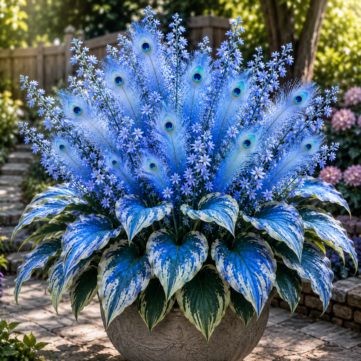 🏠🤗Peacock Flame Hosta Bulbs – 🌸Rare Colorful Garden Flower for Stunning Summer Blooms