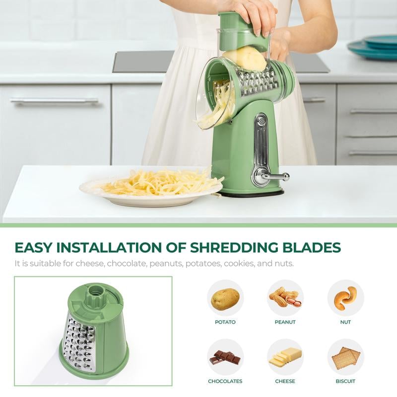 🥗✨ 5 In 1 Food Chopper | Manual Vegetable Cutter for Faster & Easier Meal Preparation