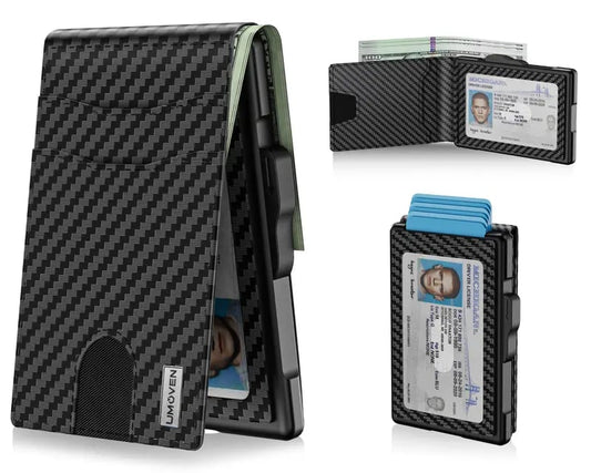 🔥🔥LAST DAY SALE 49% OFF-🔥Minimalist Pop-Up Wallet for Men – RFID Blocking Aluminum Card Holder with Cash Slot, ID Window & Leather Front Pocket