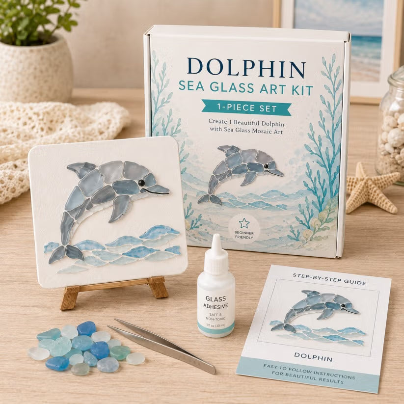 🔥Last Day 50% OFF - 🌊 DIY Sea Glass Mosaic Art Kit – Create Beautiful Ocean-Inspired Artwork with Colorful Glass Pieces, Coastal Home Decor & Creative Handmade Gift