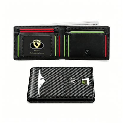 Rfid Blocking Leather & Carbon Fiber Credit Card Holder