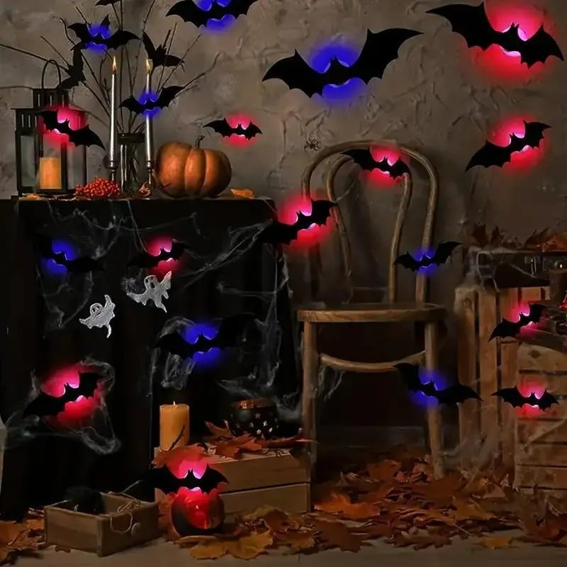 🦇Turn Your Home Into a Halloween Experience-🦇3D Bat Light Design LED Decorations