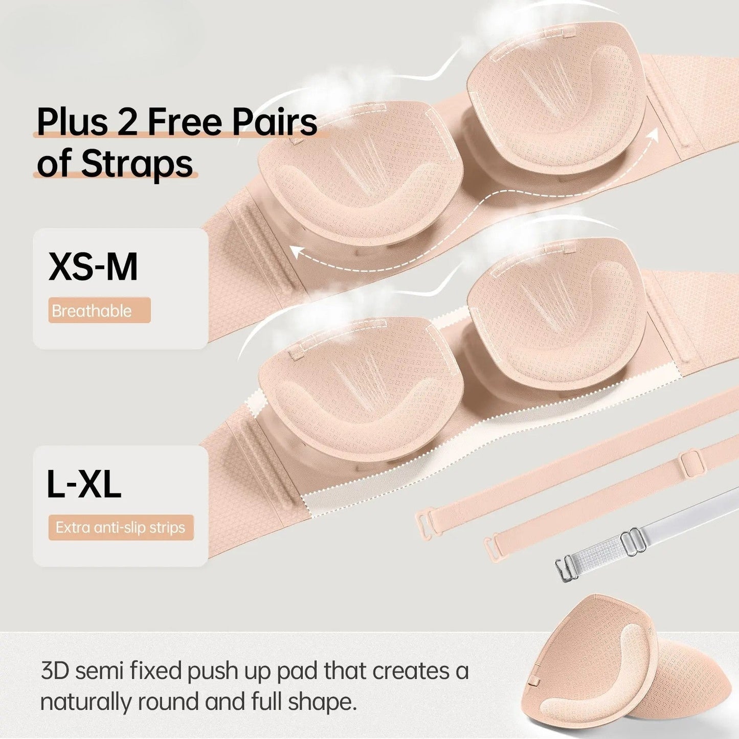Strapless Non Slip Bandeau Jelly Bra